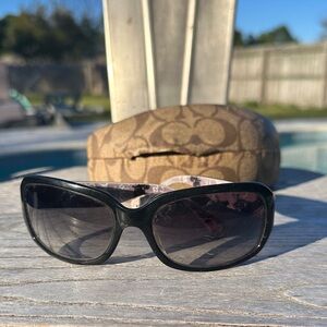 Coach Black Women's Sunglasses with Brown Signature Case